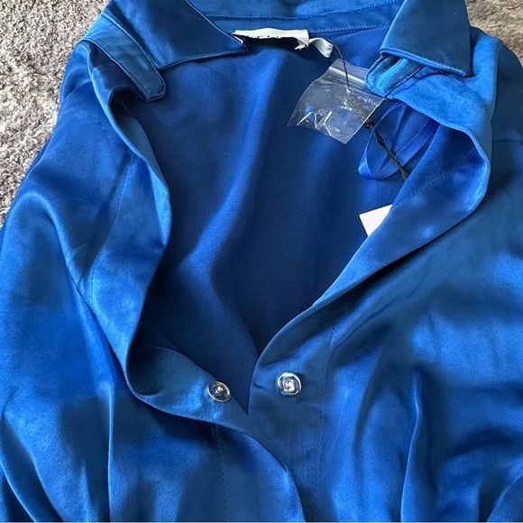 NWT Hello Molly Just Flawless Satiny Mini Dress Blue - Picture 11 of 11